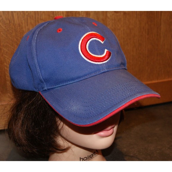 VTG Chicago Cubs Blue Hat Cap Red Trim Genuine Merch - Picture 2 of 7
